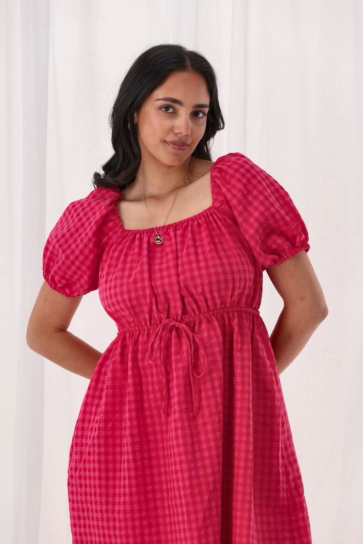Gloss The Label Cotton Candy Dress Pink Check
