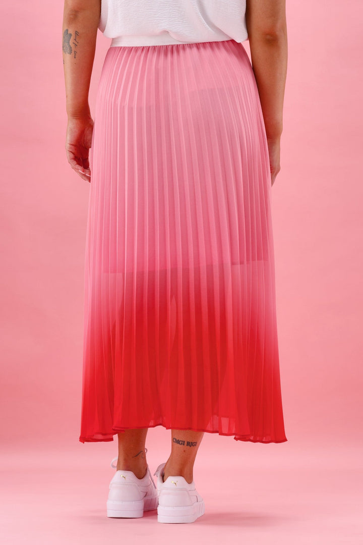 Gloss The Label Dawn Pleat Skirt Pink Ombre