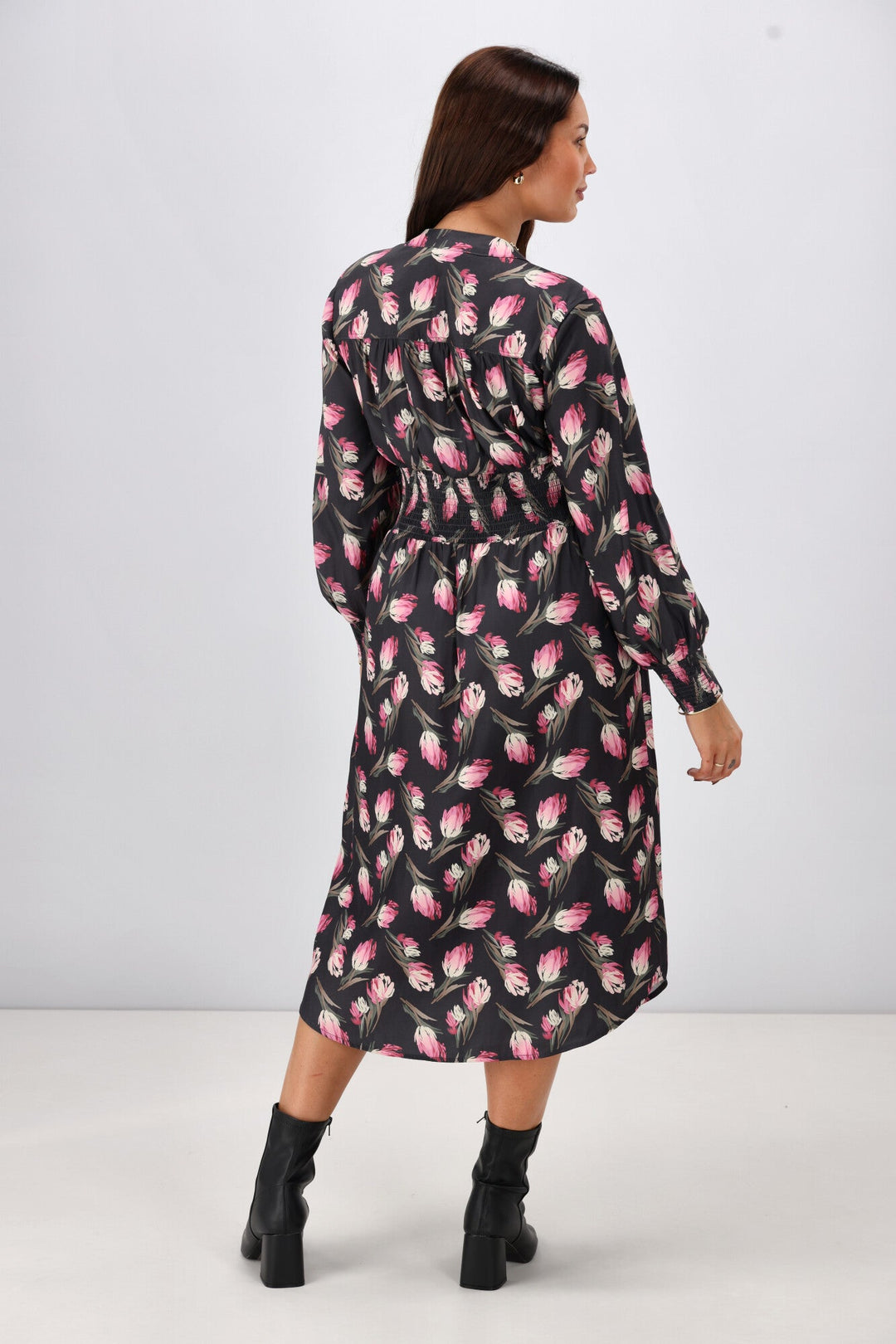 Gloss The Label Ellery Shirred Detail Dress Autumn Floral