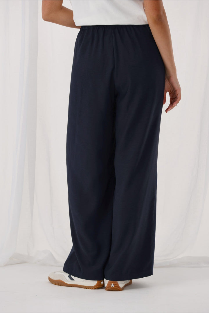 Gloss The Label Havanna Satin Stripe Pants Midnight