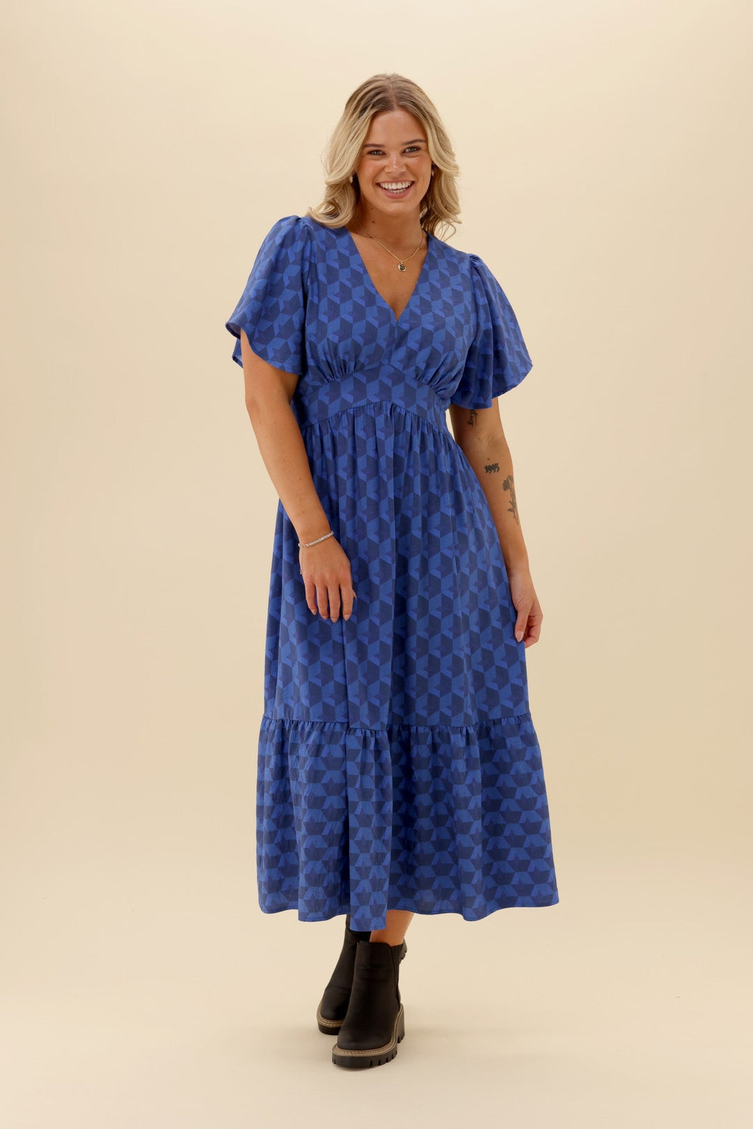 Gloss The Label Isola Dress Geo Print