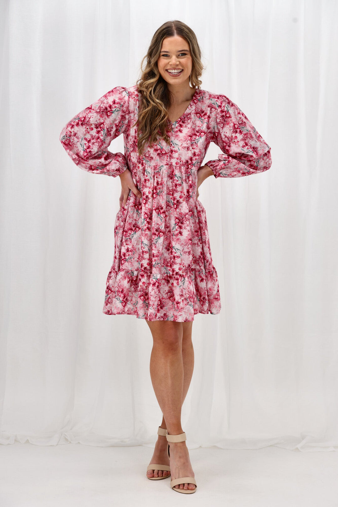 Gloss The Label Norma Dress Pink Floral