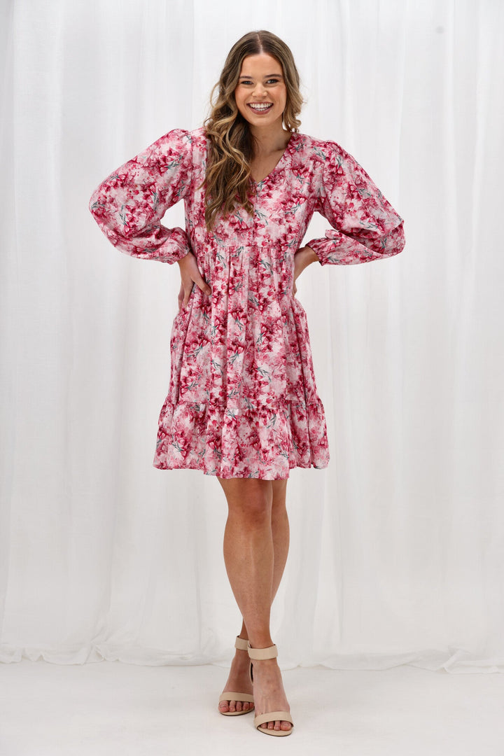 Gloss The Label Norma Dress Pink Floral