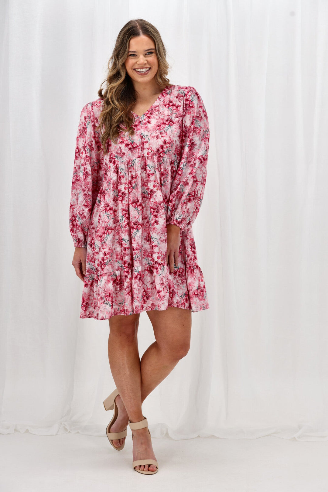 Gloss The Label Norma Dress Pink Floral