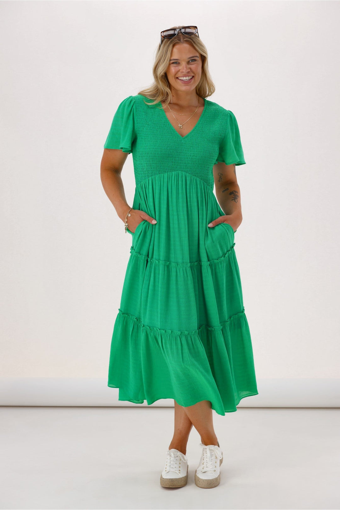 Gloss The Label Reverie Midi Dress Green