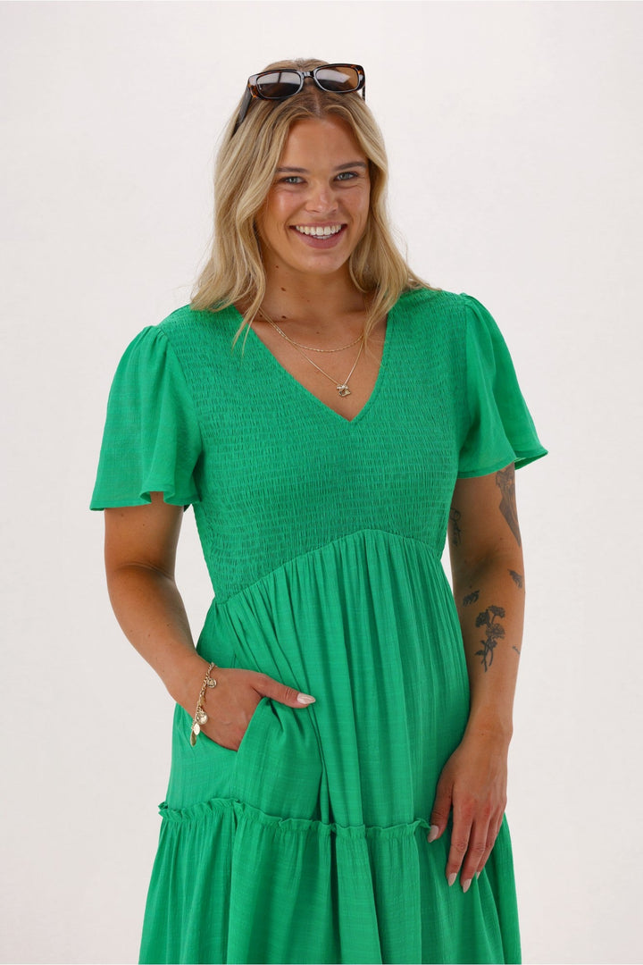 Gloss The Label Reverie Midi Dress Green