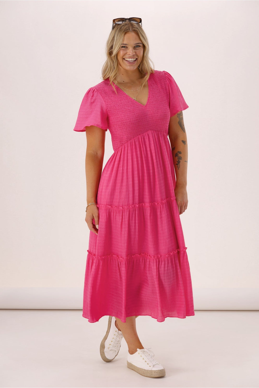 Gloss The Label Label Reverie Midi Dress Pink