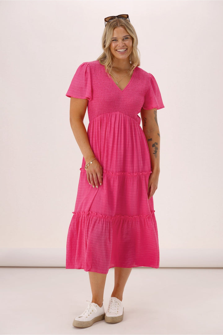 Gloss The Label Label Reverie Midi Dress Pink