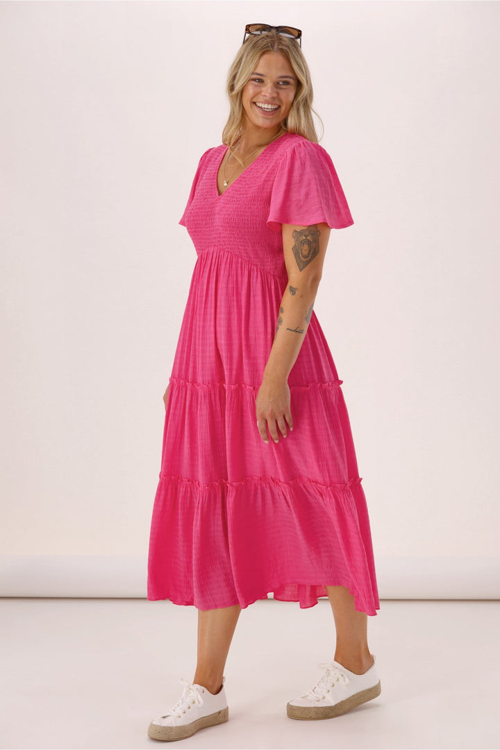 Gloss The Label Label Reverie Midi Dress Pink