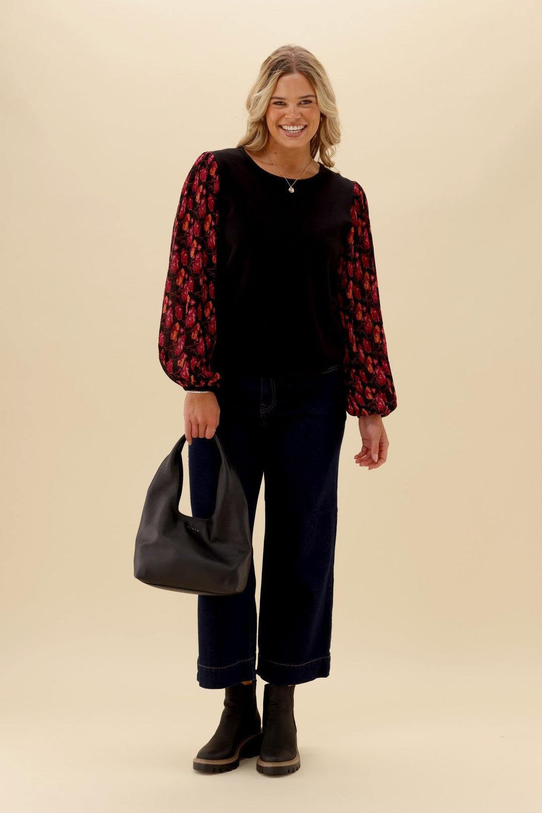 Gloss The Label Sable Top Black Floral