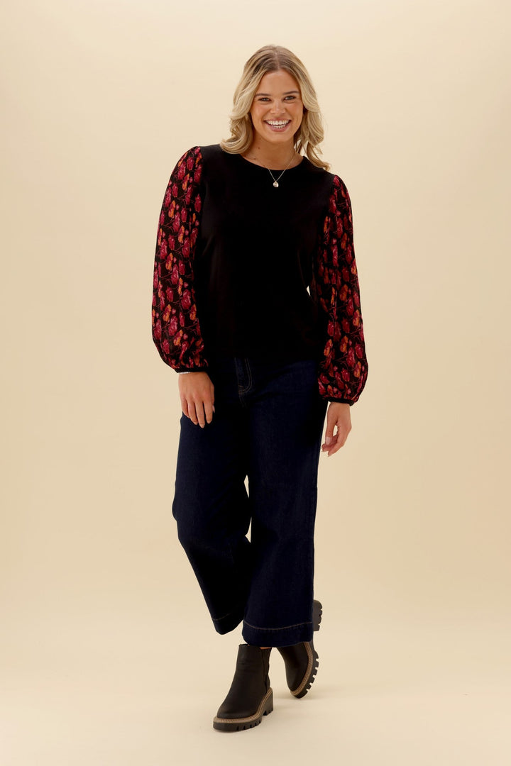 Gloss The Label Sable Top Black Floral
