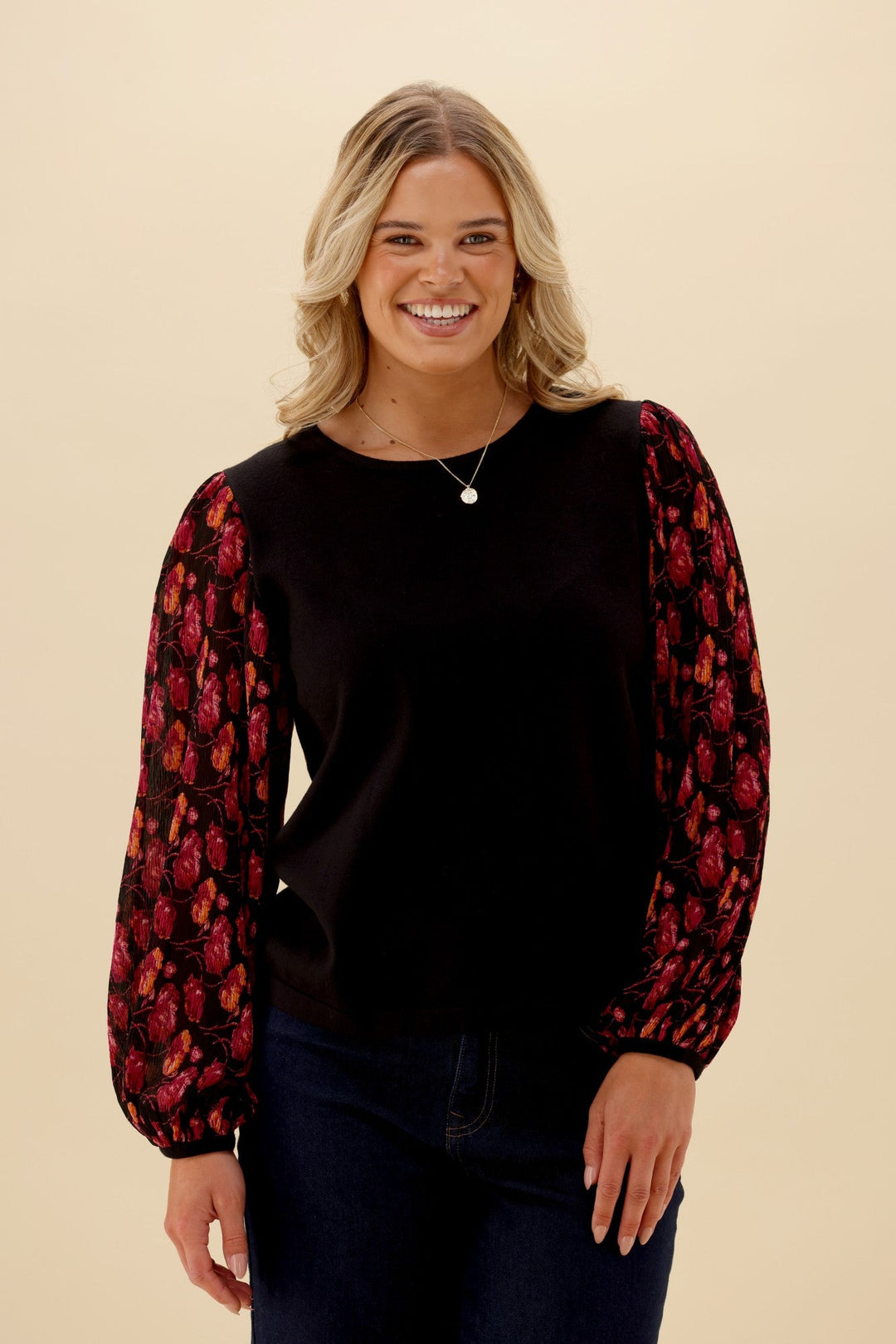 Gloss The Label Sable Top Black Floral
