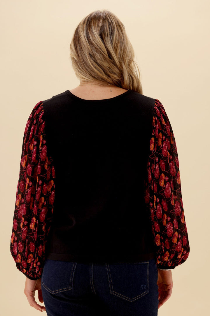 Gloss The Label Sable Top Black Floral