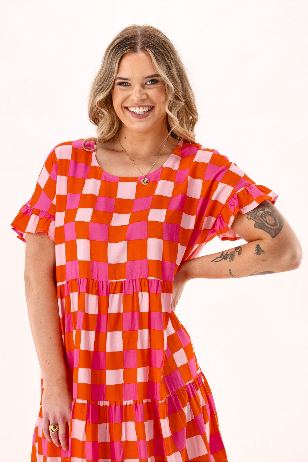 Gloss The Label Sybil Dress Red Print