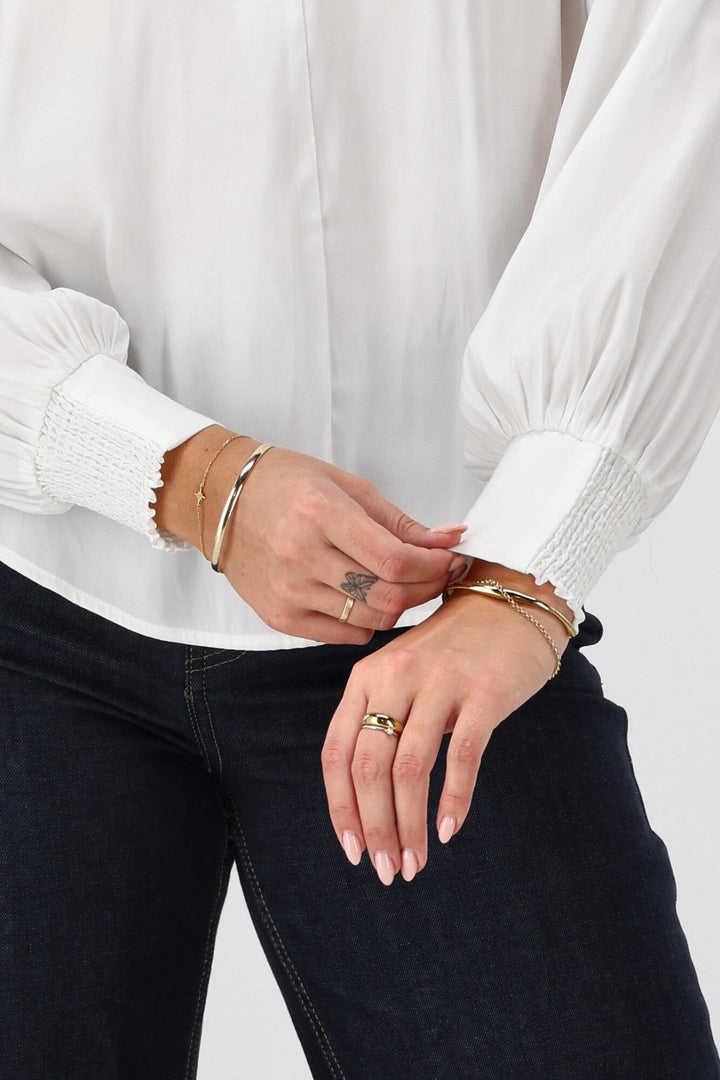 Gloss the Label Sattva Shirred Detail Blouse Natural