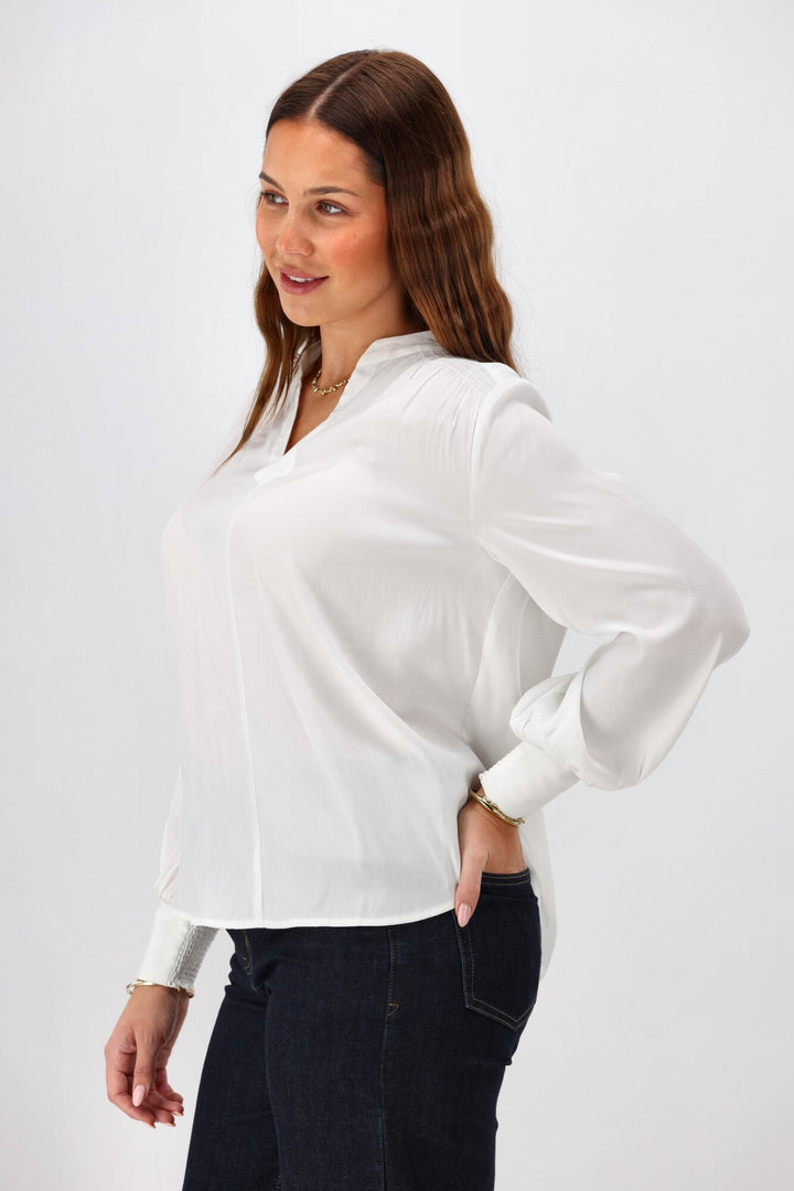 Gloss the Label Sattva Shirred Detail Blouse Natural