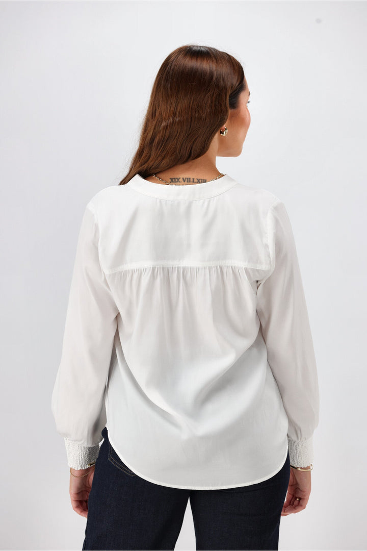 Gloss the Label Sattva Shirred Detail Blouse Natural