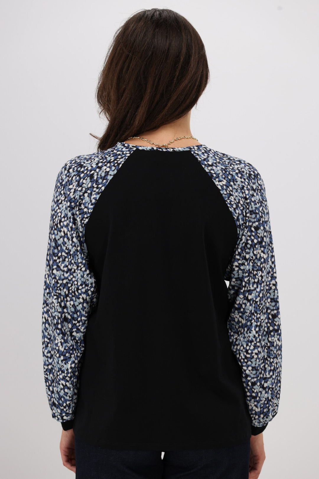 Gloss The Label Sutton Balloon Sleeve Top Ink Speckle Print