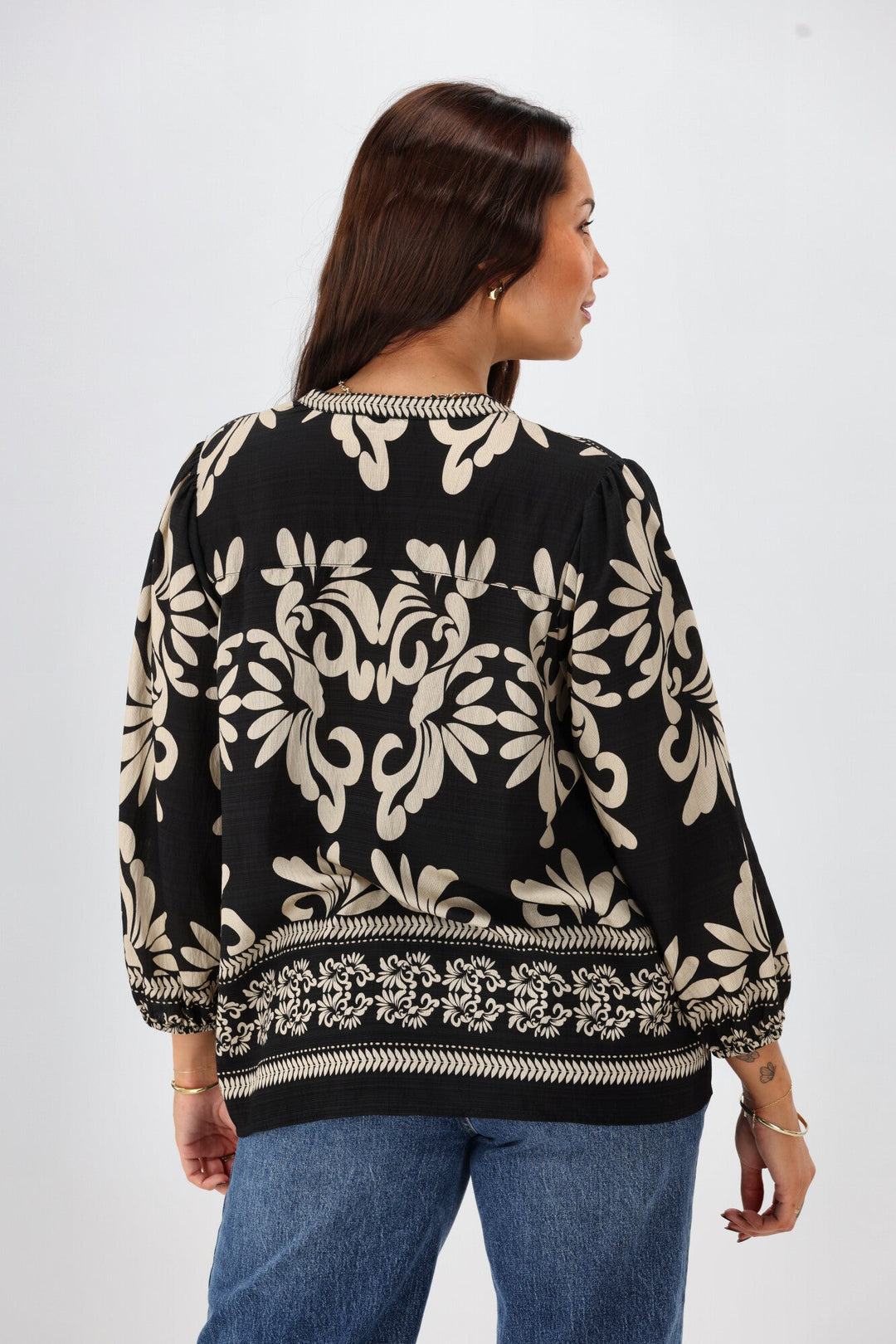 Gloss The Label Zaylee Border Print Top