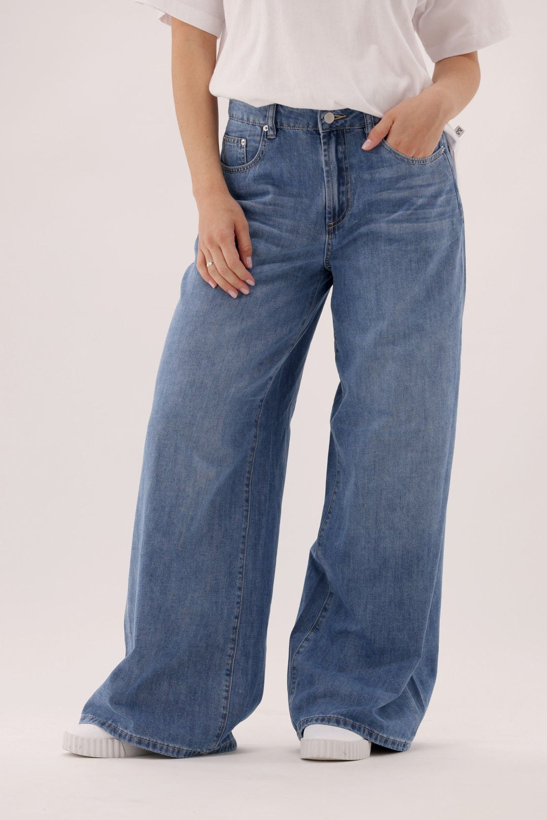 Ayva Kovarn Wide Leg Palazzo Jean Blue