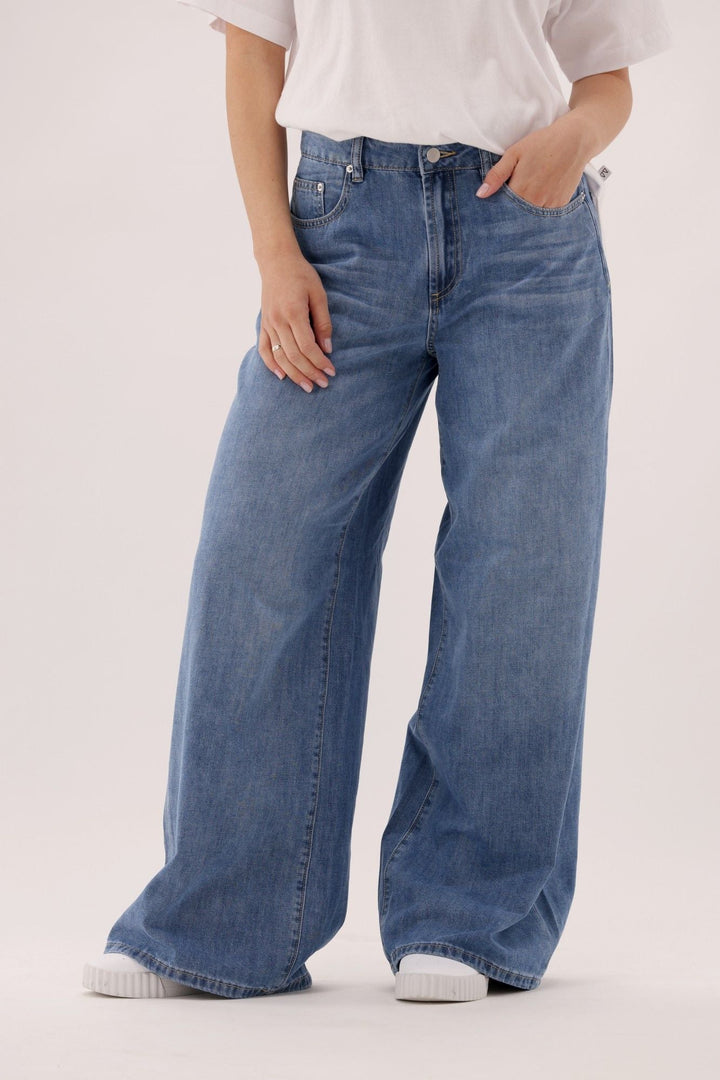 Ayva Kovarn Wide Leg Palazzo Jean Blue