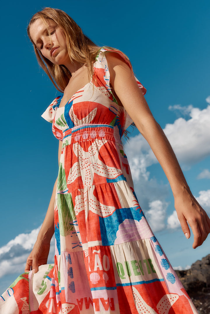 Betty Basics Sadie Dress  Seashell Print