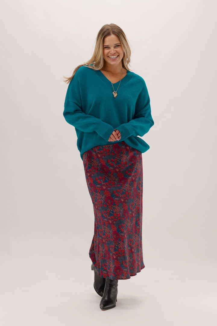 Gloss The Label Limaree Godet Skirt Twilight Floral