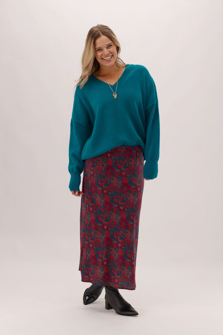 Gloss The Label Limaree Godet Skirt Twilight Floral