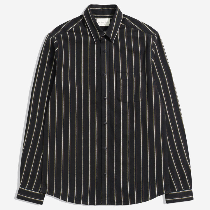 Far Afield Mod Brushed Kuki Stripe Shirt Grey/Multi