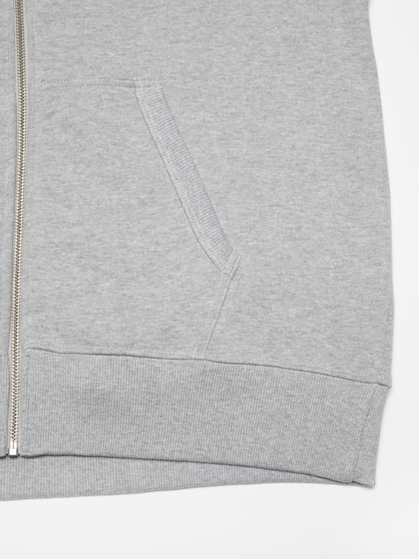 Nudie Gunde Logo Zip Hoodie Grey Melange