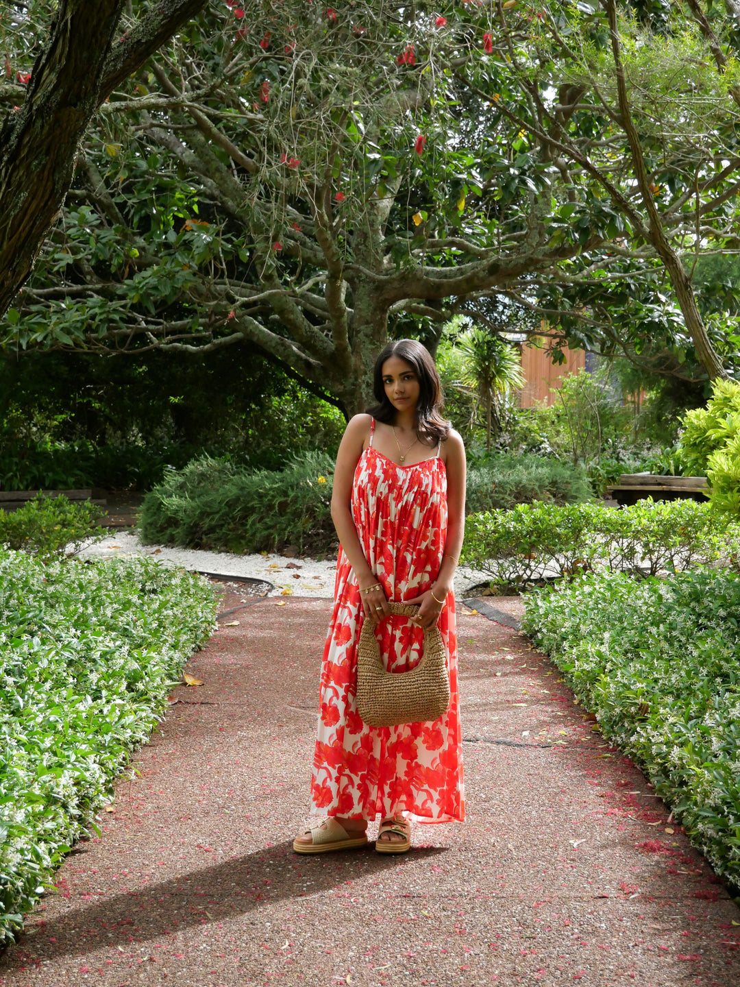 Ayva Imogen Maxi Dress Red Print