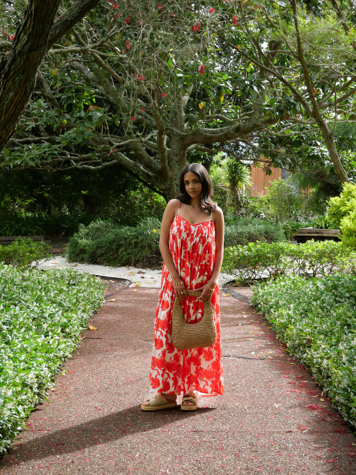 Ayva Imogen Maxi Dress Red Print