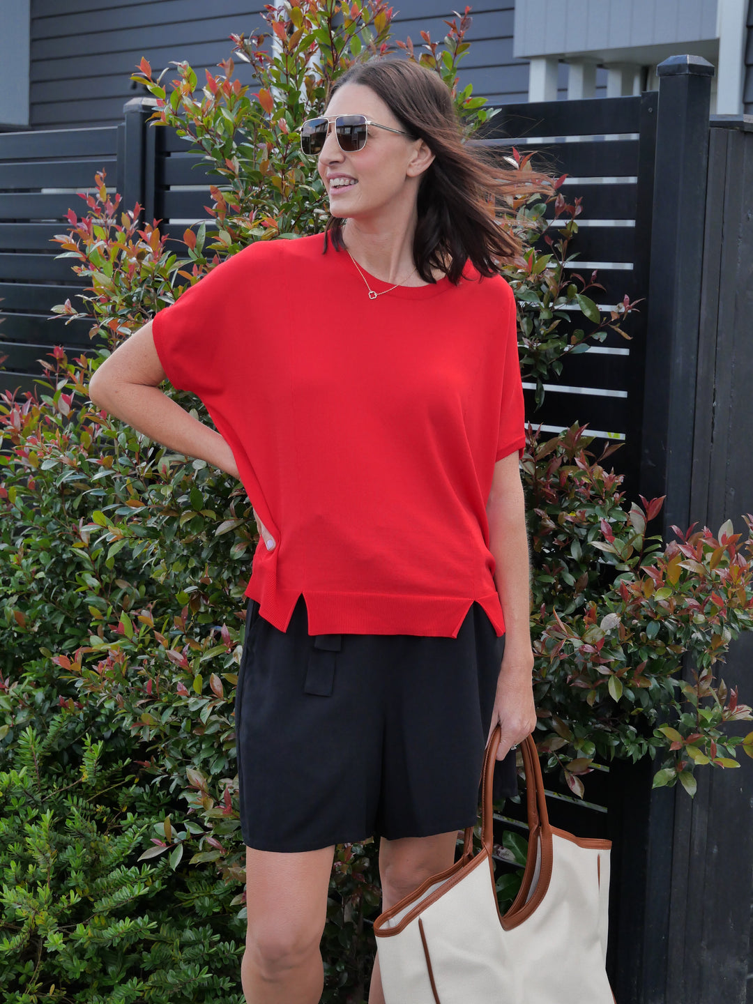 Label Seb Knit Sweater Coral Red