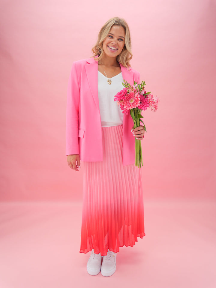 Gloss The Label Dawn Pleat Skirt Pink Ombre