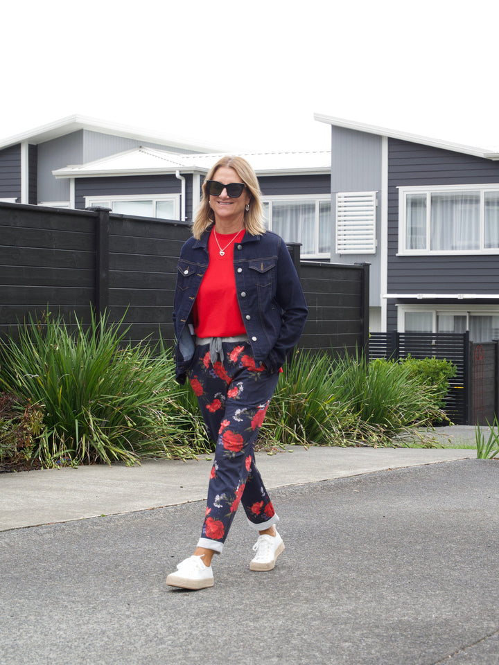 Sunday Boho Savvy Pant Coral Floral