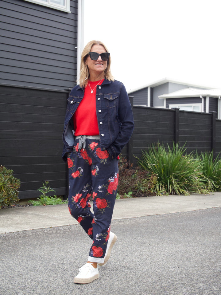 Sunday Boho Savvy Pant Coral Floral