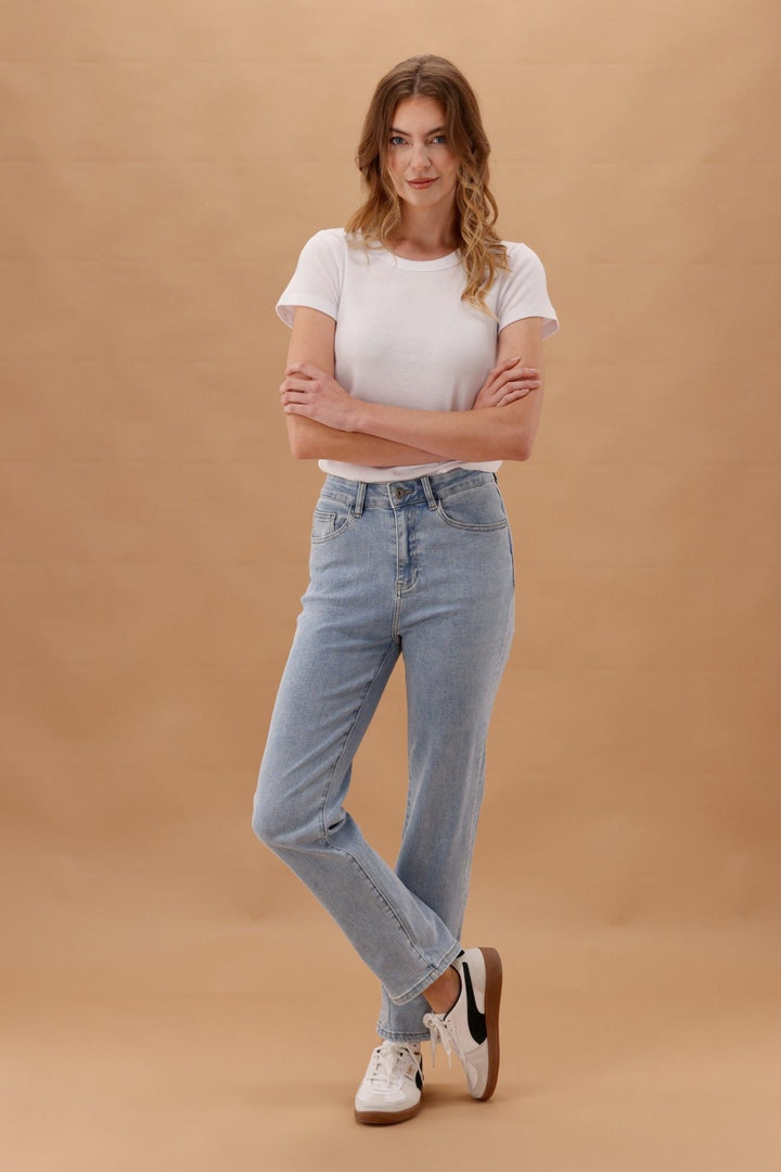 Elm Ada Straight Leg Jean Light Blue Wash