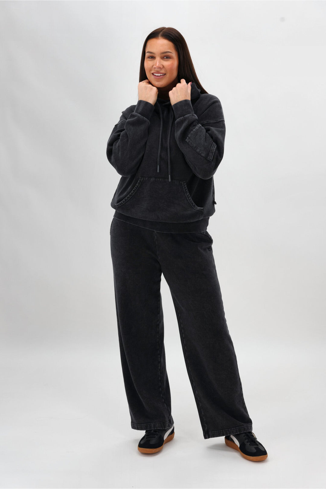 Rebel Club Flock Flower Hoodie Black Wash