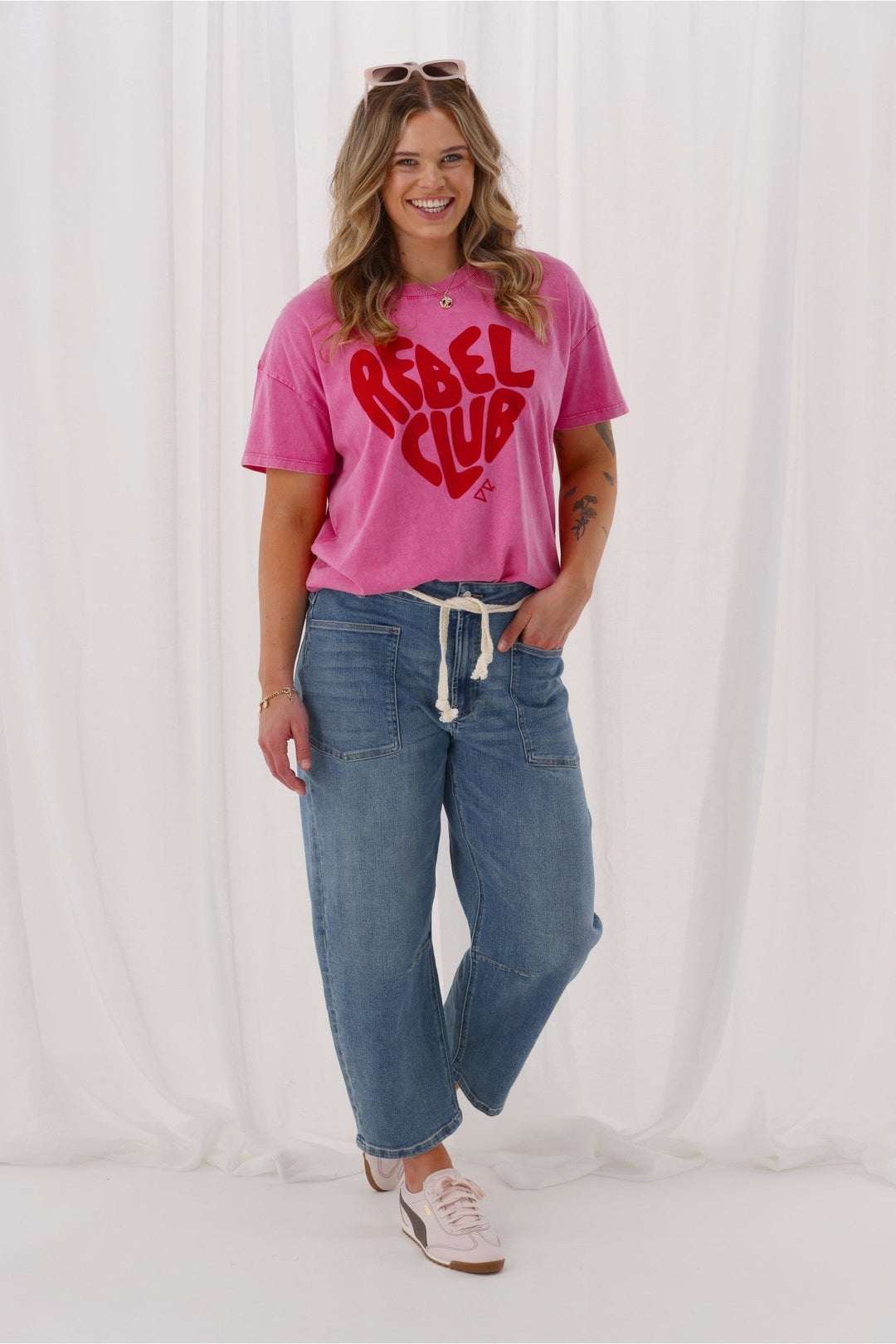 Rebel Club Hayden Slouchy Jean Washed Blue