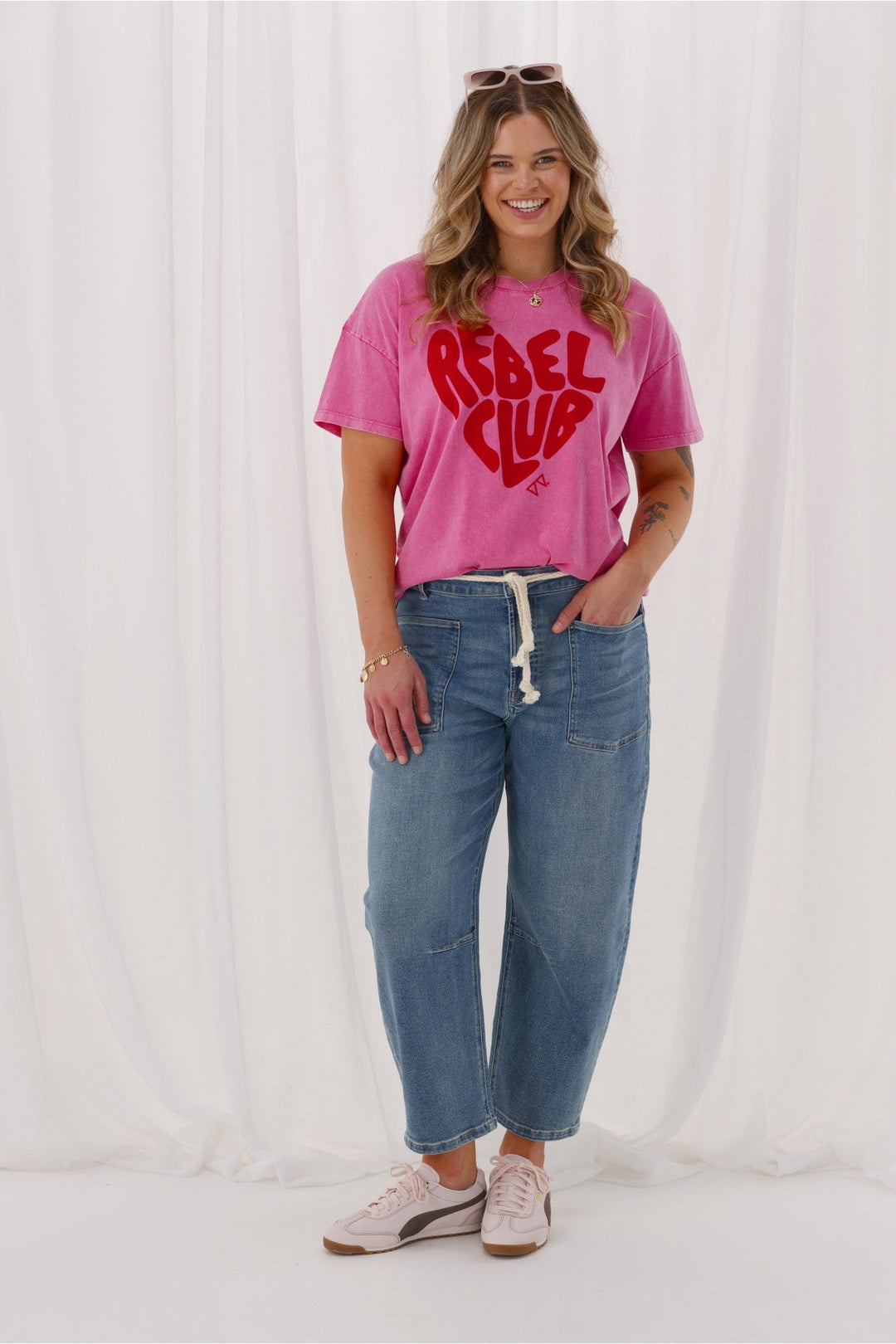 Rebel Club Hayden Slouchy Jean Washed Blue