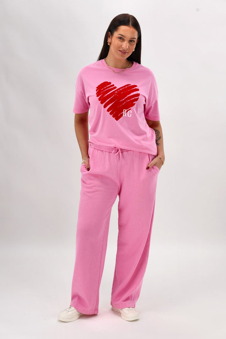Rebel Club Remi Track Pant Pink Wash