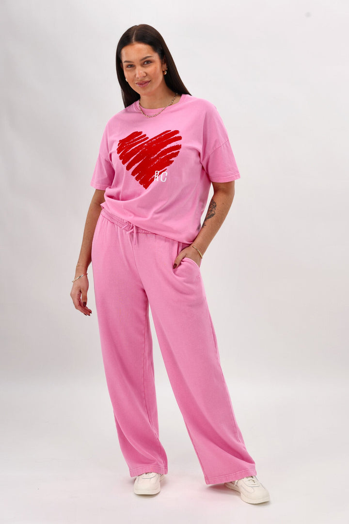 Rebel Club Remi Track Pant Pink Wash