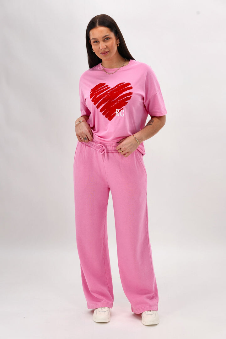 Rebel Club Remi Track Pant Pink Wash