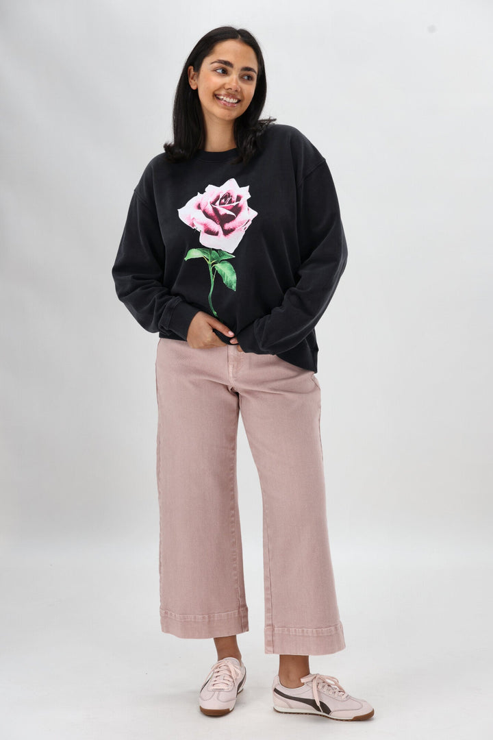 Label Owen Wide Leg Cropped Jean Soft Pink