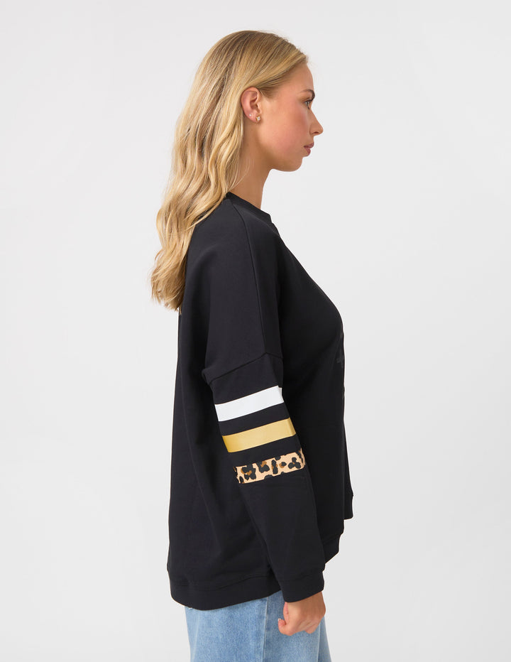 Stella + Gemma Newport Pocket Sweatshirt Black