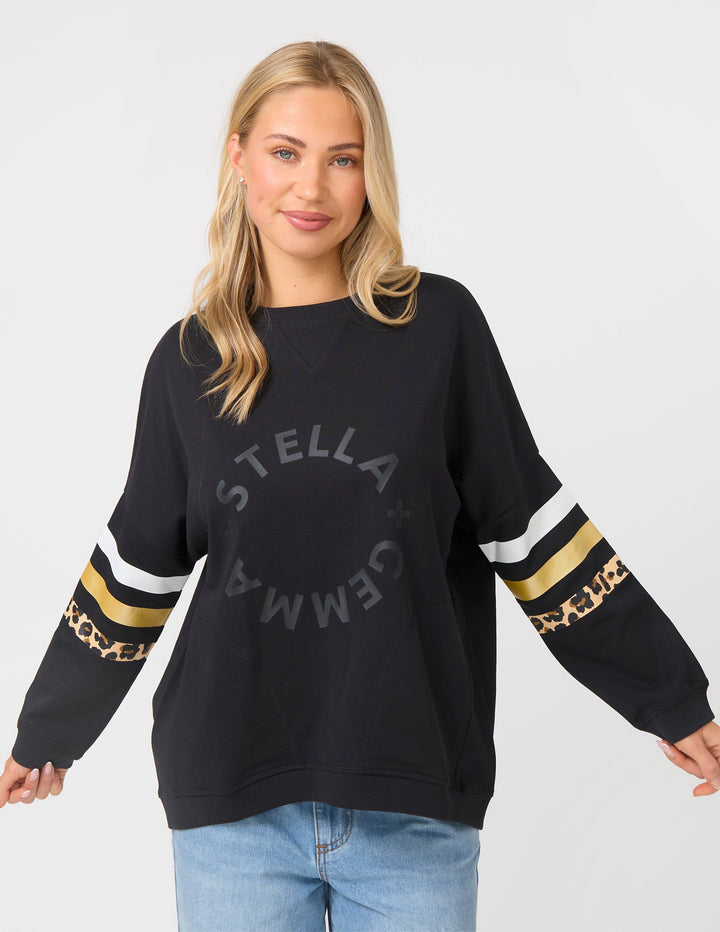 Stella + Gemma Newport Pocket Sweatshirt Black