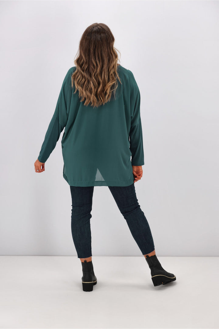 Label Kateri Foil Print Top Teal