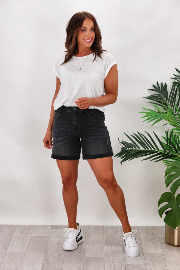 Label Kylo Distressed Denim Short Black