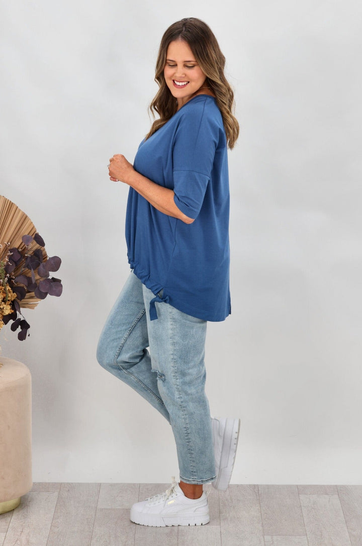 Label Soho Modal Drawstring Top Blue