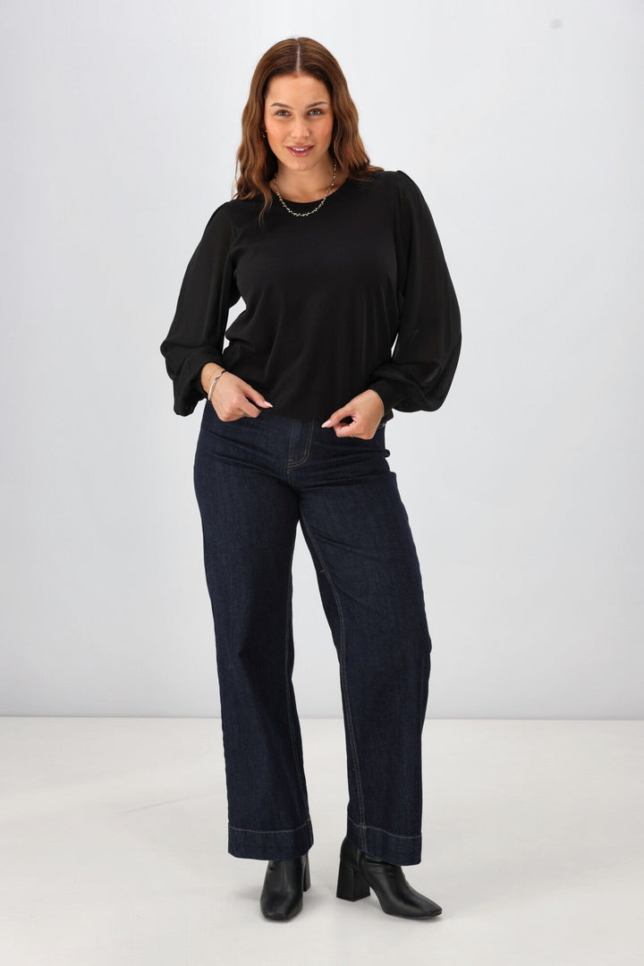 Label Zenova Top Black